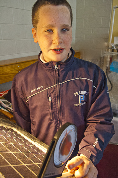 JJ Jalbert demonstrates his solar electric model